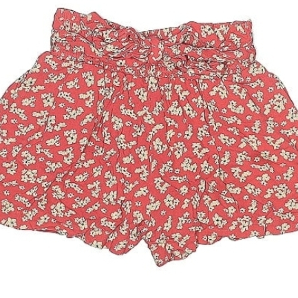 American Eagle Outfitters Red Floral High Waist Shorts